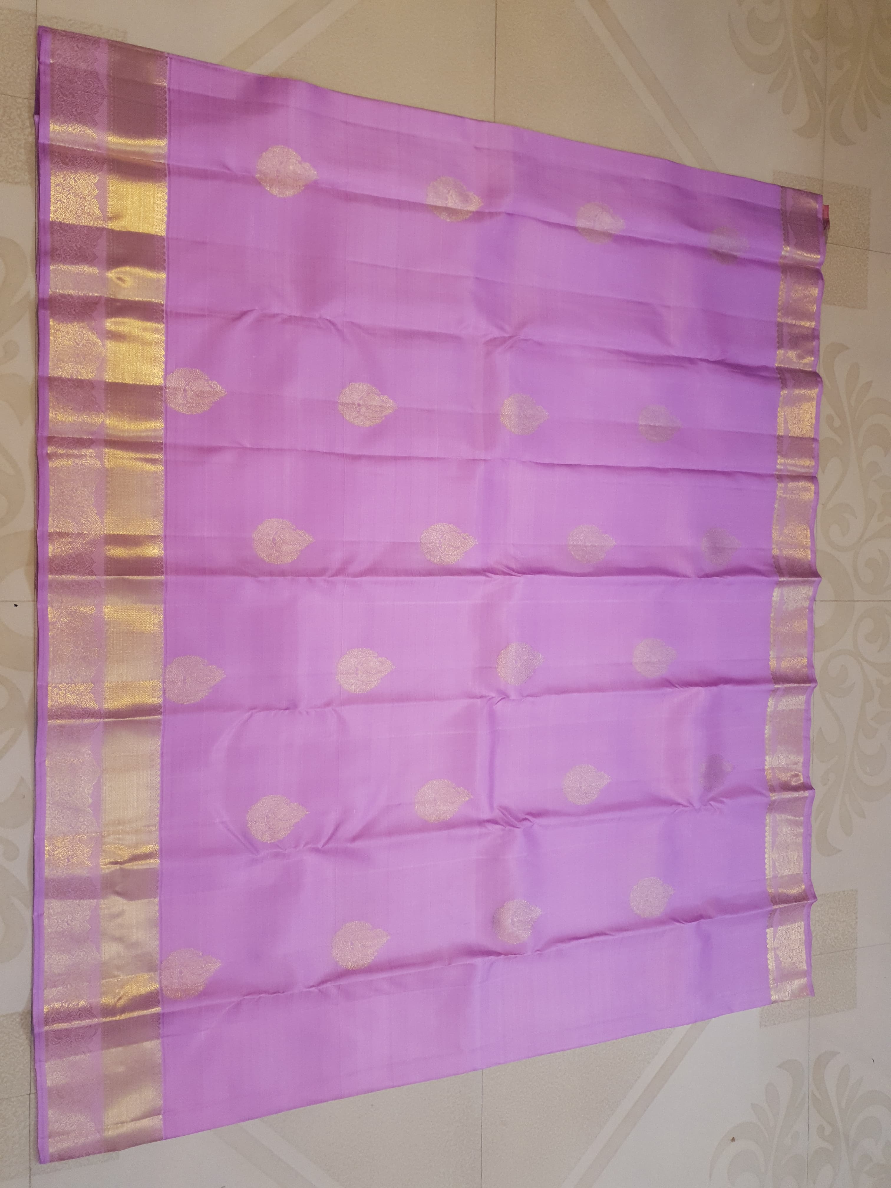 Orchid Pink Pure Kanchipuram Handloom Bridal Silk Sarees